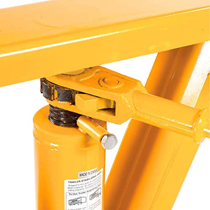 Global Industrial 100,000 Lb. Static Capacity Heavy Duty Trailer, Yellow | Stabilizing Jack Stand, 50000 lb. Lifting Capacity, 39-1/2" to 51" Height Adjustment, Steel