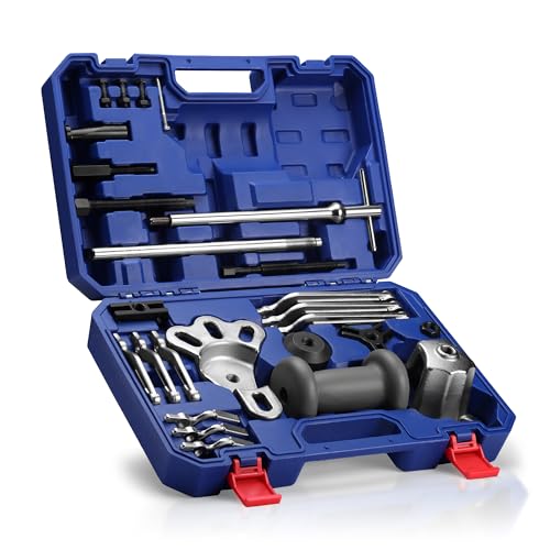 WORKPRO 9-Way Slide Hammer Puller Set, 27-Piece | Wheel Bearing Removal Tool for Front Hub & Rear Axle, Heavy Duty Bearing Puller Set with Carry Box for Home Auto Repairs