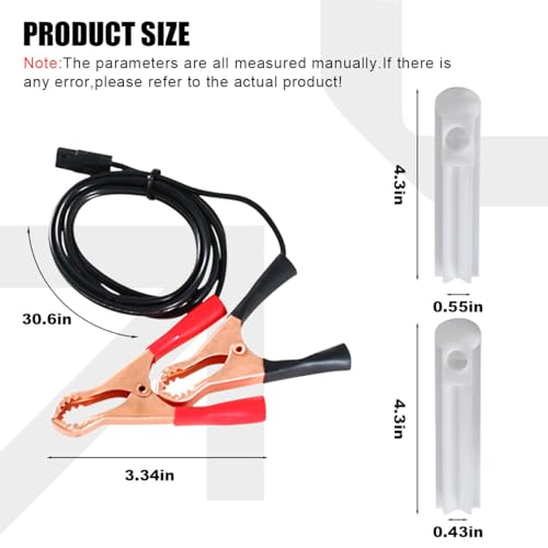 12V Car Fuel Injector Flush Cleaner Adapter Kit, Car Diesel Gas Injector Nozzles Adapter DIY Cleaning Tool Set with Test Lead for Fuel Pump Pressure Test, Universal for Fuel Injector Tester