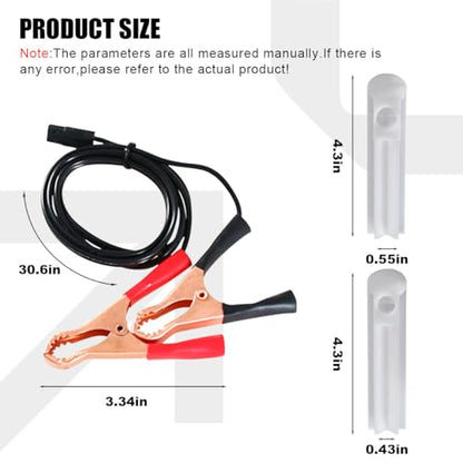 12V Car Fuel Injector Flush Cleaner Adapter Kit, Car Diesel Gas Injector Nozzles Adapter DIY Cleaning Tool Set with Test Lead for Fuel Pump Pressure Test, Universal for Fuel Injector Tester