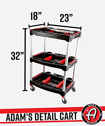 Adam's Polishes Standard Detailing Cart, Custom Mobile Rolling Utility Detailing Tool Cart Organizer for Garage DIY Home Projects, Extra Storage for Mechanics & Detailers During Repairs Car Wash/Wax - size: Standard Detailing Cart