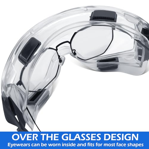 OXG Safety Goggles ANSI Z87.1 Glasses, Anti-Fog Protective Safety Glasses Lab Goggles Men Women Eye Protection Goggles - color: 12p-clear