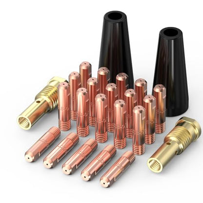 YESWELDER Flux Core Welding Torch Accessories Kit 24Pcs | compatibility with 14AK welding gun, straightforward replacement, easy setup - size: .030" 24pcs Kit