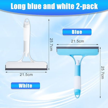3 in 1 Window Cleaning Scraper,New 3 in 1 Window Cleaner,Squeegee and Scrubber with Spray, for Windows, Walls,Car Windshields, Bathrooms, Kitchens, All-Purpose Window Cleaner Tool (Blue) - color: Blue