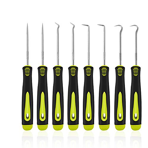 SourceTon 8-Piece Hook and Pick Set for Automotive, Heavy Duty Hose Removal Tool Kit with Oil Seal Puller, O-Ring Hook, Gasket Pick – Precision Car Repair Tools