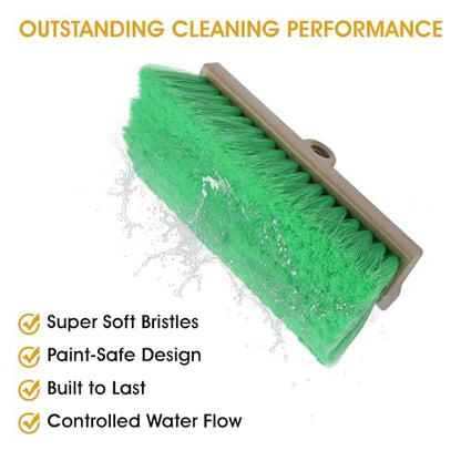 Nanoskin Large Bi-Level Vehicle Wash Brush with Soft Nylon Bristles – Ultimate Truck, Van, and RV Cleaning Tool, Ergonomic Design for Professional Detailing, Scratch-Free, Efficient 12-inch Reach - style: Bi-level Brush – 12-inch