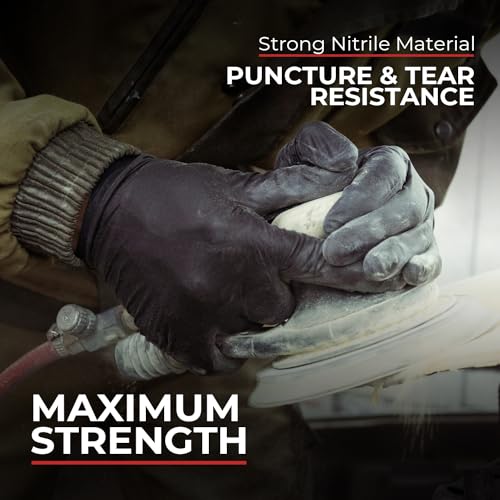 London Labs Black Nitrile Gloves Disposable Latex Free & Powder Free, 4 Mil Rubber Glove, Cleaning, Cooking, Mechanic(XS-XXL) - size: X-Large, style: 1000 Count