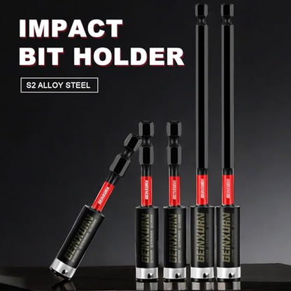 Geinxurn 6Inches Impact Magnetic Screwdriver Bit Holders, 8PACK Extension Socket Drill Bit Holder S2 Alloy Steel Hex Shank Quick-Change Drill Bit Guide - style: 6INCHES -Bit Holder-8PCS