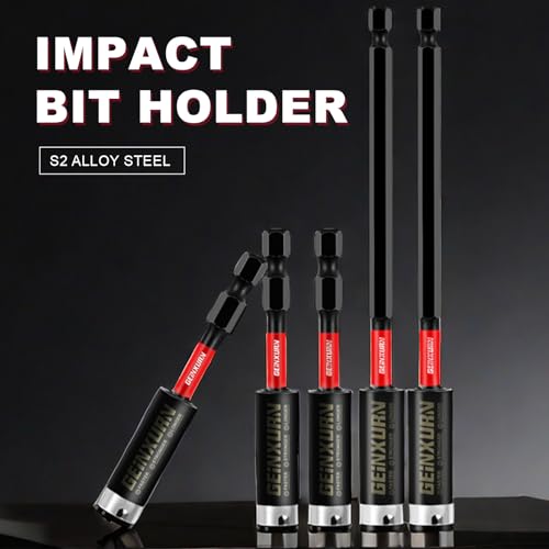 Geinxurn 3Inches Impact Magnetic Screwdriver Bit Holders, 8PACK Extension Socket Drill Bit Holder S2 Alloy Steel Hex Shank Quick-Change Drill Bit Guide - style: 3INCHES -Bit Holder-8PCS