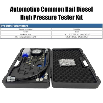 Automotive Common Rail Diesel High Pressure(2000Bar) Tester Kit and Injector Pipe Blanks Automotive Diesel Common Rail Pressure Detection Tool for Different Testing