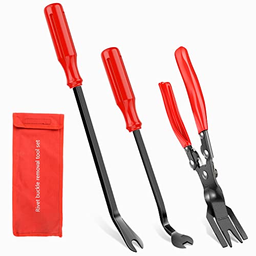 Nilight 3PCS Clip Pliers Set & Fastener Remover Auto Trim Removal Tool Kit Auto Upholstery Combo Repair Kit with Storage Bag for Car Panel Dashboard - color: 3pcs Fastener Remover