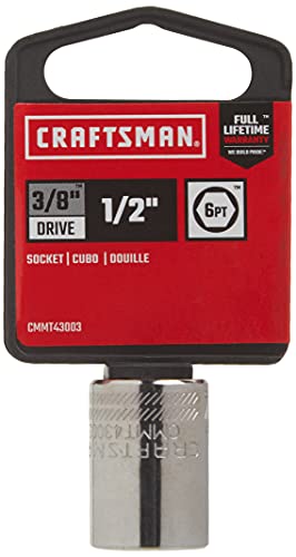 CRAFTSMAN Shallow Socket, SAE, 3/8-Inch Drive, 1/2-Inch, 6-Point (CMMT43003) - size: 1/2"