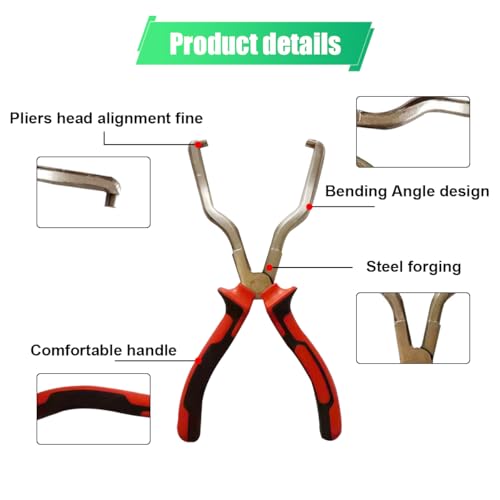 ZIMISI Fuel Line Plier, Quick Disconnect Release Removal Tool, Petrol Hose Clamp Clip Pliers, Fuel Line Disconnect Tool, Car Pipe Clip Repair Tool, Automotive Tools for Most Cars (Red/Black/White) - color: Red/Black/White