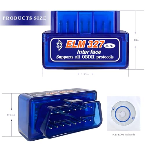 ELM327 OBDⅡ Car Auto Diagnostic Scanner, Professional Auto Bluetooth Scan Tool Engine Fault Code Reader, Portable Vehicle Interface Adapter Check Engine Light Code Reader - color: 1 PCS