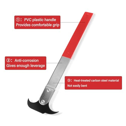 Seal Puller, Oil Seal Removal Tool with Dual Hook Tips, Heat-Treated Steel | Universal, Crank Seal Installer and Remover, for Car, SUV, Light Truck and Machine Repair, Non-Slip Handle, Heavy-Duty Tool - color: Red