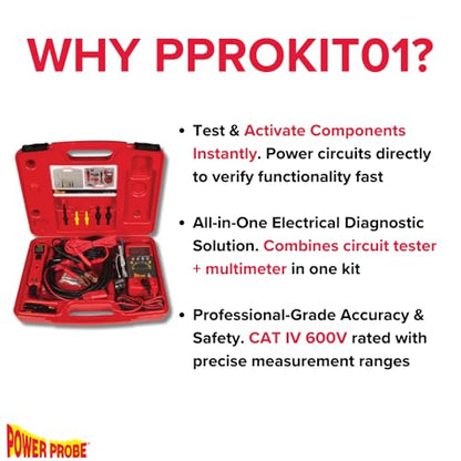Power Probe 3 Circuit Tester with Multimeter & Accessories (PPROKIT01)