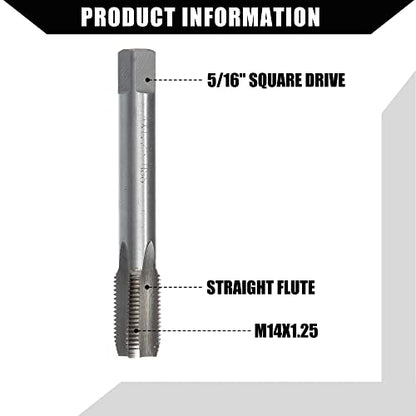 Outer Universal Spark Plug Thread Repair Tools Set with M12x1.25 Inner Thread Inser and M14x1.25 Tap/Engine Repair Tools/Durable/Gold Tone
