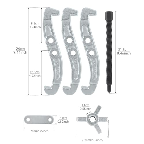 ChgImposs 8 Inch 3-Jaw Gear Puller, 2 Jaw 3 Jaw Puller for Pulley Gears Bearings and Flywheels, Heavy Duty Pulley Puller with Reversible Jaws, High Carbon Steel Removal Tool Bearing Puller Tool - size: 8 Inch