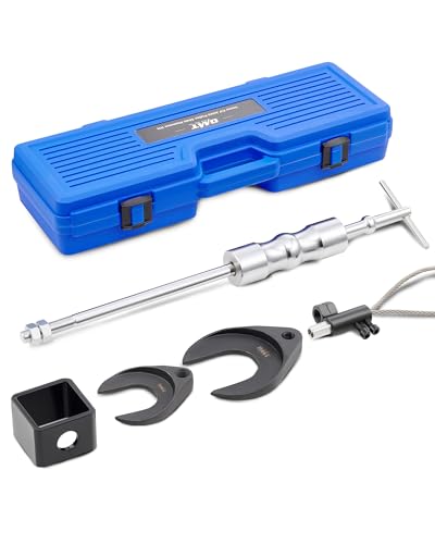 Orion Motor Tech OMT CV Axle Puller Tool with Slide Hammer | CV Joint Removal Tool with 2" and 2.5" CV Joint Fork, CV Axle Removal Tool with Outer CV Joint Adapter Steel Cable Adapter - color: Silver Slide Hammer, size: 2" & 2.5" CV Joint Fork