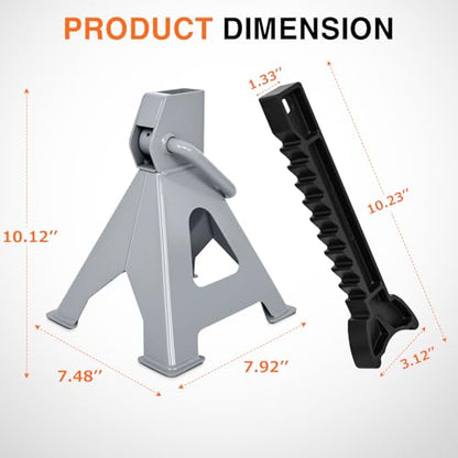 Nilight Jack Stands, 3 Ton (6,600 lbs) Capacity Heavy Duty Steel Car Lifting Stand, Adjustable Height 11.22" to 16.53", 1 Pair - size: 3T