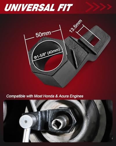 BETOOLL 50mm Crankshaft Crank Pulley Wrench Holder Tool Removal Holding Spanner kit Compatible with Honda and Acura Engines - size: 50mm (1 Piece)