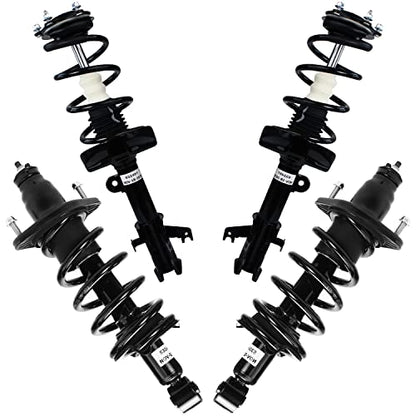 Detroit Axle - 4pc Struts for 2007-2011 Honda CR-V Complete Front and Rear Quick Install Ready Struts w/Coil Spring Assembly 2008 2009 2010 Replacement Strut Shock Absorbers Suspension Kit - size: 04-3138/Pair