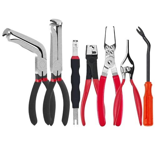 Electrical Disconnect Pliers, 7 pcs Electrical Disconnect Pliers for Cars, Connector Removal Tool for Push Tab Style Plugs - size: 7pcs