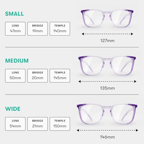 Stoggles Square Z87.1 Certified Polycarbonate Safety Glasses, Anti-Fog | Stylish, Protective, Blue-Light + UV Blocking, Top/Side Shields, Rx Ready, Unisex, Light, Scratch & Impact Resistant - color: Lilac, size: Medium
