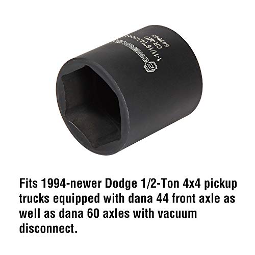 Powerbuilt Dodge Spindle Nut Socket, 1/2 Inch Drive 6 Point, 1-11/16 Inch, 4x4 Pickup Trucks, Front Axle - 647093 - style: Dodge