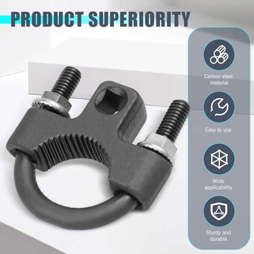 Eratus Inner Tie Rod Tool, U-shaped Tooth Non-slip Structure Tie Rod End Disassembly Tool with 1/2" Drive, Steering Gear Rudder Multifunctional Wrench, for Cars Repair Accessories (Black)