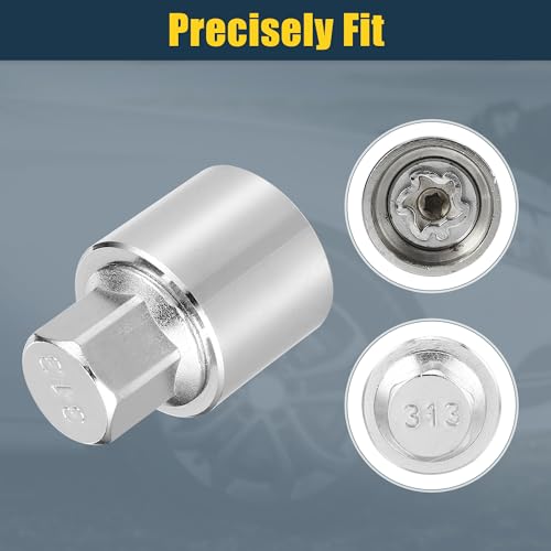 uxcell Vehicle 1 Set 313 Wheel Lock Lug Nut Anti Theft Lug Nut Screw Removal Socket Key for Mercedes Benz Wheel Lock Key with Protector Nut Socket