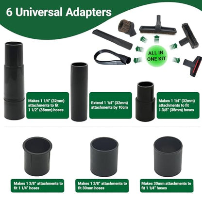 EZ SPARES Universal Vacuum Attachment Brush,Shop Vac Accessories,All in Kit Brush Tool Kit,Hose Adapter Shop Vacuum Cleaner Attachment,for Most Brand(17 Pack)