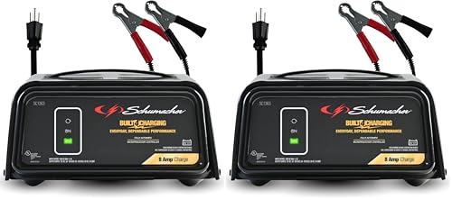 Schumacher Electric 8A Car Battery Charger and Maintainer, 3-in-1 Solution, for 6V/12V Power Sport, Automotive, and Marine Batteries, SC1363 (Pack of 2) - size: (Pack of 2)