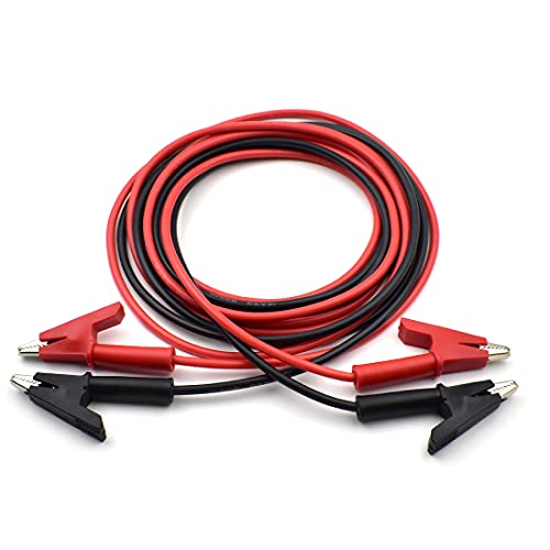 zhenyu 2 Pcs Dual Ended Crocodile Alligator Clips, 14AWG Test Lead Wire Cable with Insulators Clips, 10 ft Test Flexible Cable with Protective Jack Copper Clamps for Electrical Testing, 2Pcs-10ft - color: 2Pcs-10ft