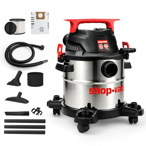 Shop-Vac 5430162 Wet/Dry Vacuum, 5 Gallon | 4 Peak HP, 1-1/4 Inch Diameter x 7 Foot Hose, 6 Foot Cord, Ideal for Jobsite, Garage, Workshop & Home
