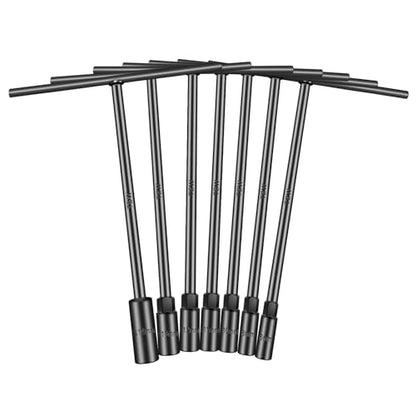 T-Handle Wrench Socket Set, Cr-V Steel T Wrench Set Metric Size 6mm to 14mm, Wrench Tool Socket with Long Reach for Motorcycle Dirtbike Bicycle Repair (7 Pack) - size: 7 Pack
