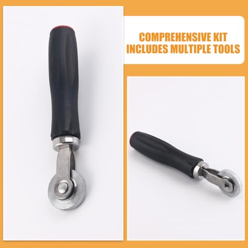 1set Heavy Duty Tire Patch Kit with Bowl-Shaped Grinding Head and Pressure Roller Compact Tire Repair Tool for Cars Bicycles and Motorcycles Plastic and Metal Construction