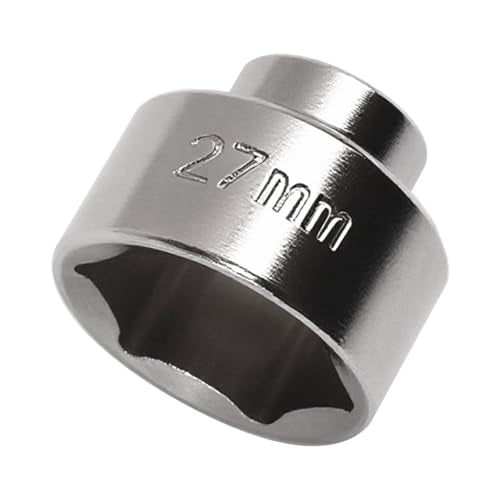 27mm Oil Filter Socket Wrench: 6-Point Design, 1/2 Inch & 3/8" Drive, Axle Nut/Oil Filter Removal Tool, Low Profile for Efficient Tight-Area Removal, Fits VW/Mercedes/Ford/Nissan/Dodge/Hyundai/GM - size: 27MM
