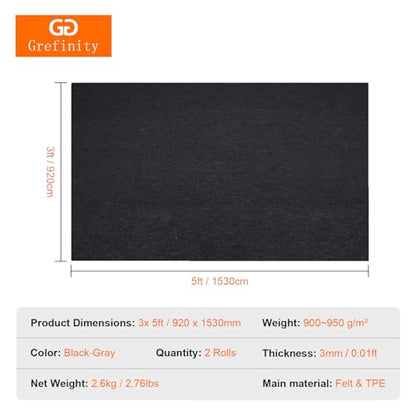 Grefinity Oil Spill Mat, 36" x 60" Oil Mat for Driveway, Under Car Pad for Garage Floor, Protects Against Oil, Chemicals & Stains with TPE Anti-Leak Backing, Reusable & Washable - size: 36"x60"