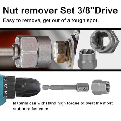 40 pcs Bolt Extractor Set, Screw Extractor, hub nut Removal Tool with Left-Hand Drill bit, HSS Cobalt Drill bit, Easy Screw Removal Tool Set for Damaged, Frozen, Broken, Rusty Screws and Bolts - size: 40