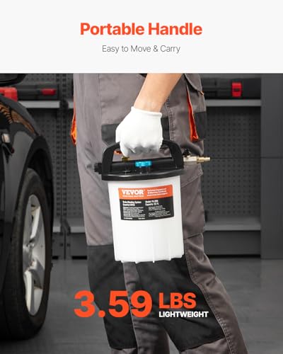 VEVOR Brake Bleeder Kit, 3L Brake Fluid Extractor with 1L Siphon Refilling Bottle & 13 Hose Connectors, Complete Brake Fluid Bleeder Kit with Extended Silicone Hose & Handle, Fit for Most Vehicles