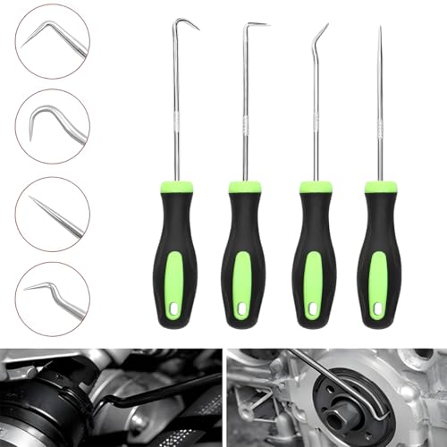 Zpana 4PCS Car Precision Hook and Pick Set, O Ring Vehicle Oil Seal Gasket Pick with Ergonomic Handle, Automotive Mechanic Hooks Puller Remover Tool, Universal for Automobile RV Truck (Style C) - size: StyleC