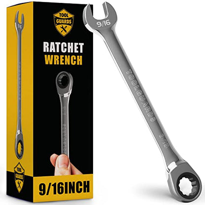 Ratcheting Wrench - Slim Profile - Ratchet Wrench, 9/16" Wrench - size: 9/16"