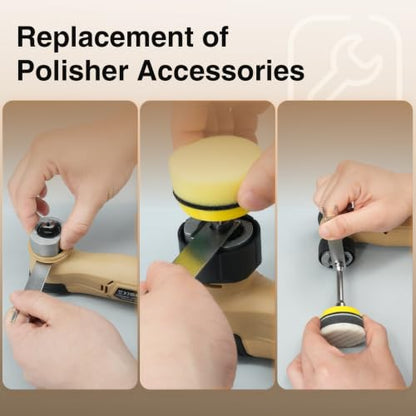 Cordless Mini Polisher,1/1.5/2Inch,DA&RO with 11 Variable Speed 2500-6000 RPM,2 * 2.3Ah Rechargeable Batteries,Car Detailing Micro Polisher - style: 2*Batteries Kit