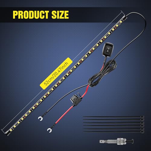 Nilight Under Hood Light Strip 30LED Waterproof Underhood Work Light with On/Off Switch Blade Fuse Engine Bay Repair Light White 12V for Car Truck SUV - size: 20.5 inch 1 piece