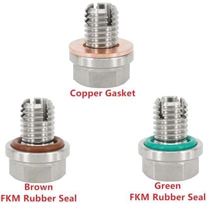 M12.1-1.75 x 15mm Oversize Piggyback Oil Drain Plug, Stainless Steel Self Tapping Oil Pan Thread Repair Kit - size: M12.1x1.75