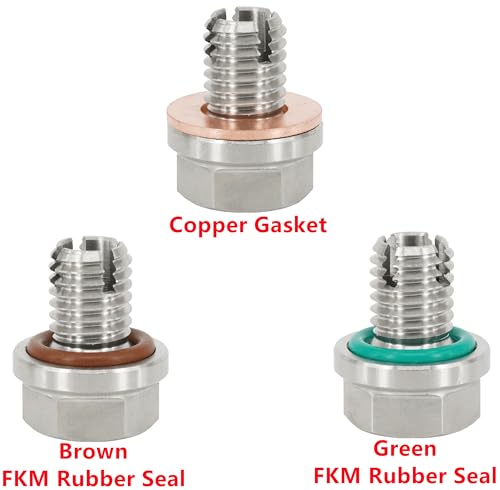 M12.1-1.75 x 15mm Oversize Piggyback Oil Drain Plug, Stainless Steel Self Tapping Oil Pan Thread Repair Kit - size: M12.1x1.75