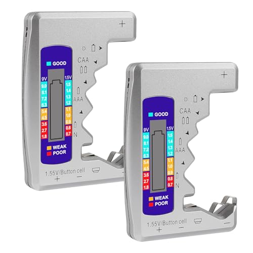 UMLIFE 2PACK BT-886 Battery Tester Checker BatteryTester for Battery C D 9V AA AAA 1.5V -Silver - color: 2PCS BT-886 Sliver