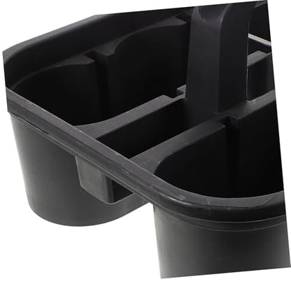Happyyami Sturdy Plastic Storage Tray Organizer with Handle for Car Cleaning Tools Divided Tote Bin for Art Craft Supplies Makeup Bathroom Durable Stylish Cleaning Supplies Basket