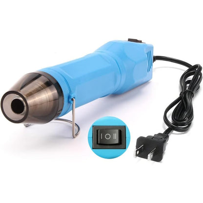 LDK Mini Heat Gun, 300W 2-Temp Settings Fast Heat Hot Air Gun | 392℉ & 662℉ Multi-Purpose Electric Heating Tools Shrink Pen for Crafts, Shrinking PVC, DIY, Embossing, Candle Making - color: Blue
